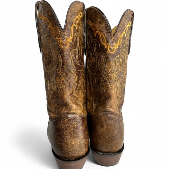 Tony Lama Brown Leather Western Cowboy Cowgirl Boots Women's 9 B - Picture 8 of 13